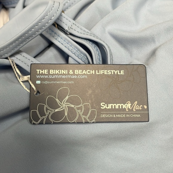 NWT Summer Mae Maternity Tankini Swimsuit Ruffle V-neck Ruched Tie Sides M - Picture 5 of 16